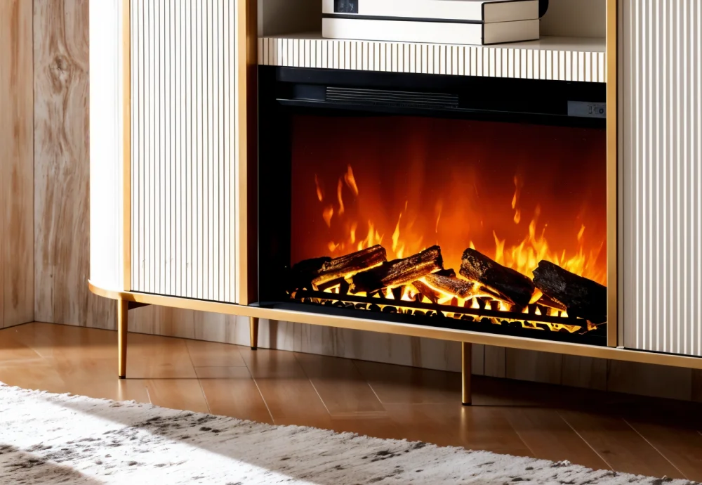 console with electric fireplace