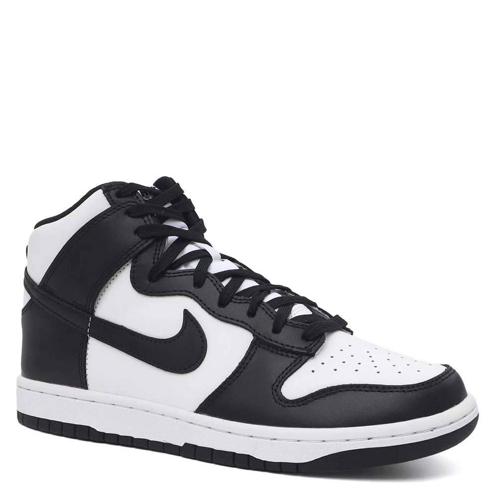 Nike Dunk High sneakers in a classic black and white colorway, featuring a sleek design and high-top silhouette for style and ankle support.