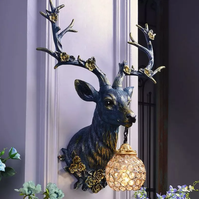 Luxury Vintage Deer Wall Lamp