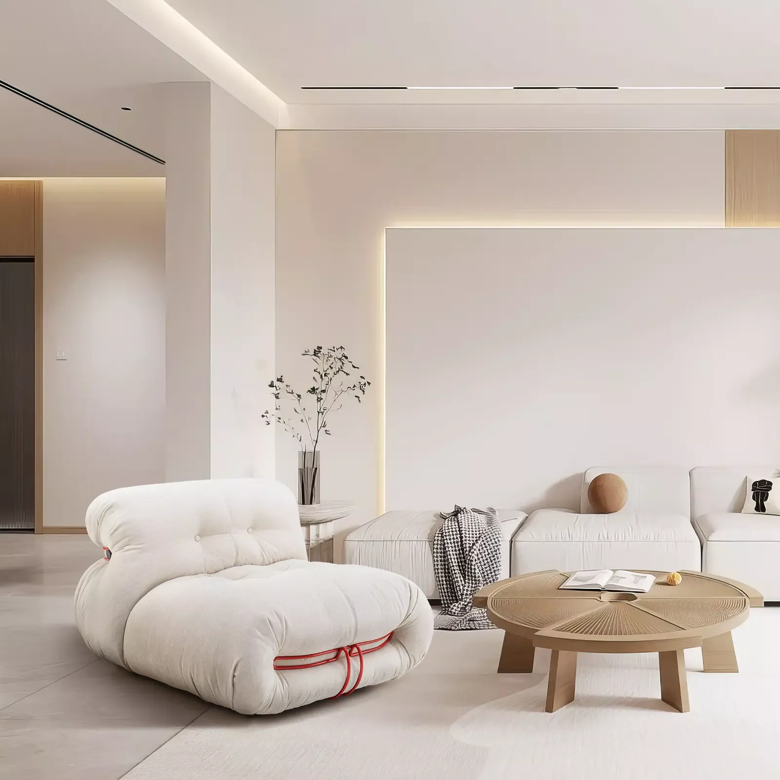 Moroccan inspired Ivory velvet lounge chair