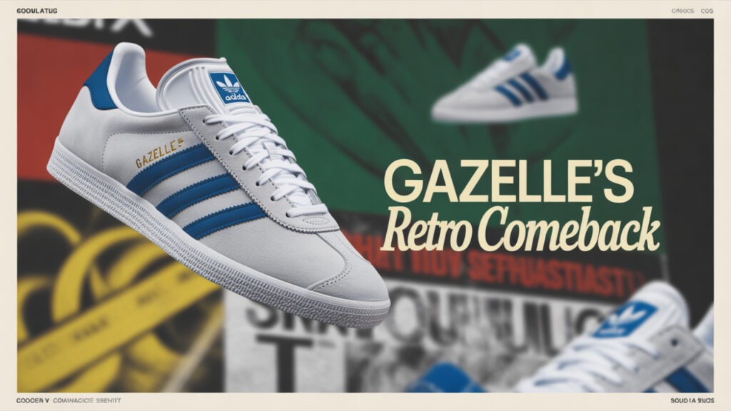 Adidas Gazelle blue suede sneakers highlighting 2000s retro comeback heritage